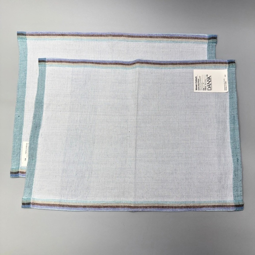 NWT Vintage Dansk Linen Placemats Set of 2 Ritva Puotila‎ Woven Colors Cotton